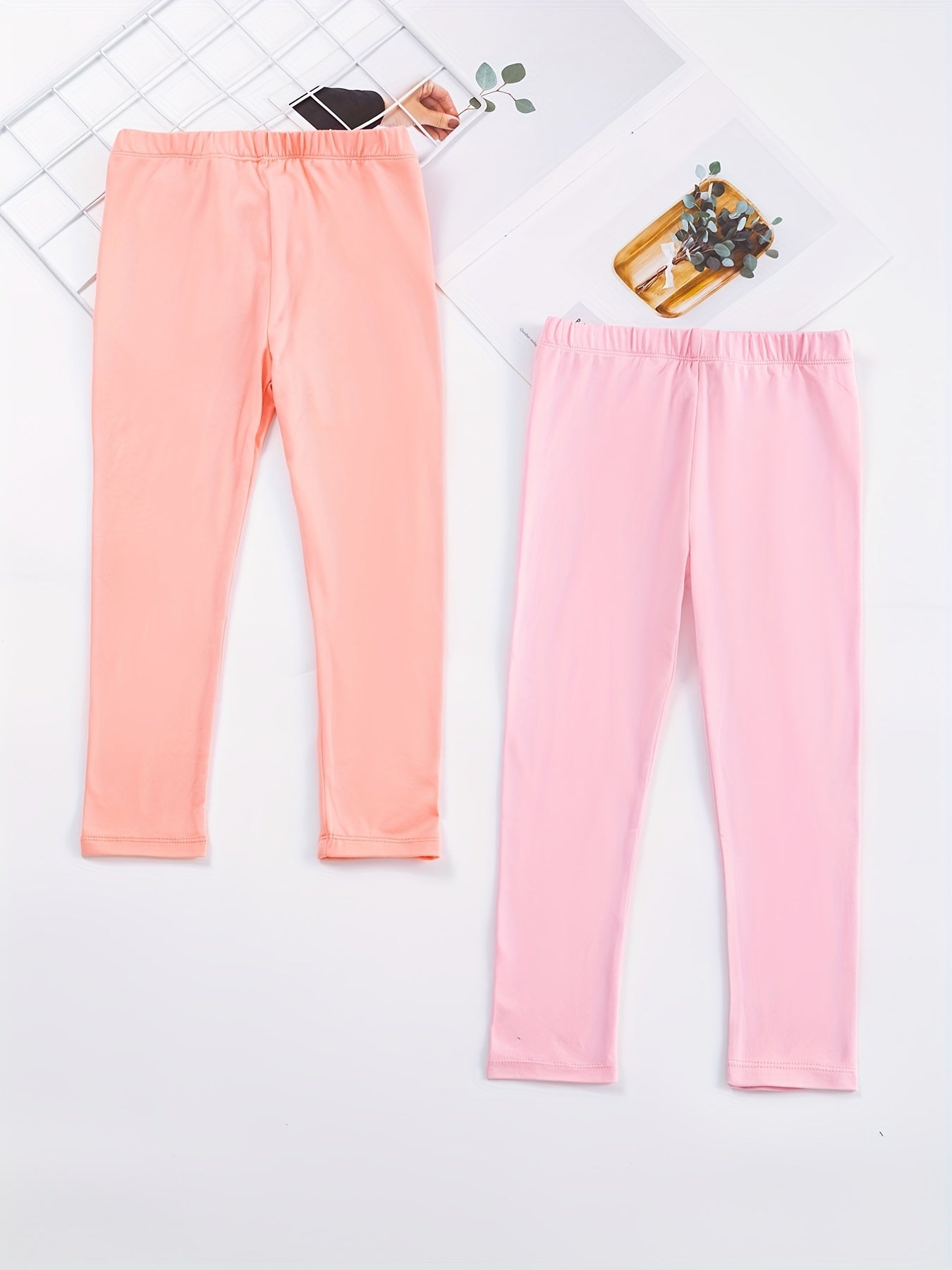 2pcs Toddler Girls' Ankle Pants Elastic Stretchy Leggings