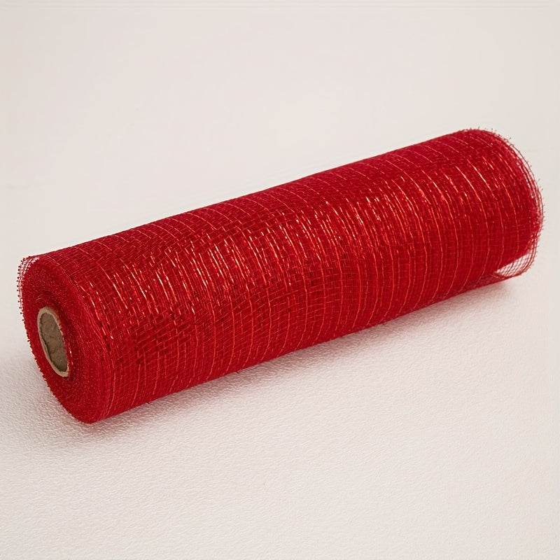 9m Golden Silk Mesh Yarn Roll for Garland Making Christmas Wedding Party