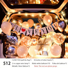 Car Trunk Surprise Birthday Proposal Decoration Set