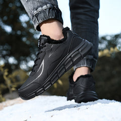 PLUS SIZE Men's Solid Running Shoes Comfy Non Slip Lace Up Sneakers