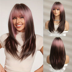 Butterfly Hair Cut Layered Wigs With Bangs