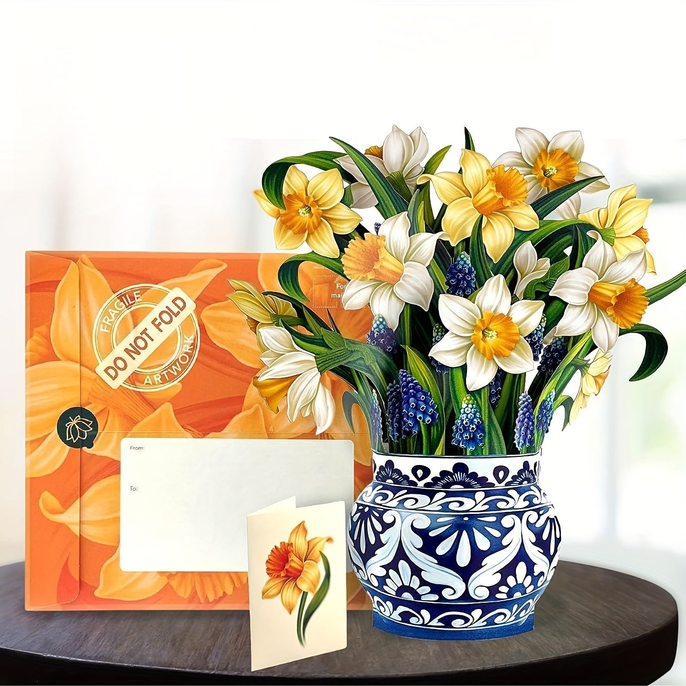 1pc Pop Up Daffodils Paper Flower 3D Greeting Card