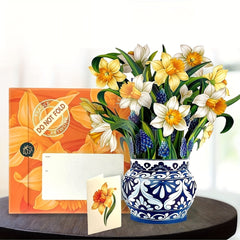 1pc Pop Up Daffodils Paper Flower 3D Greeting Card
