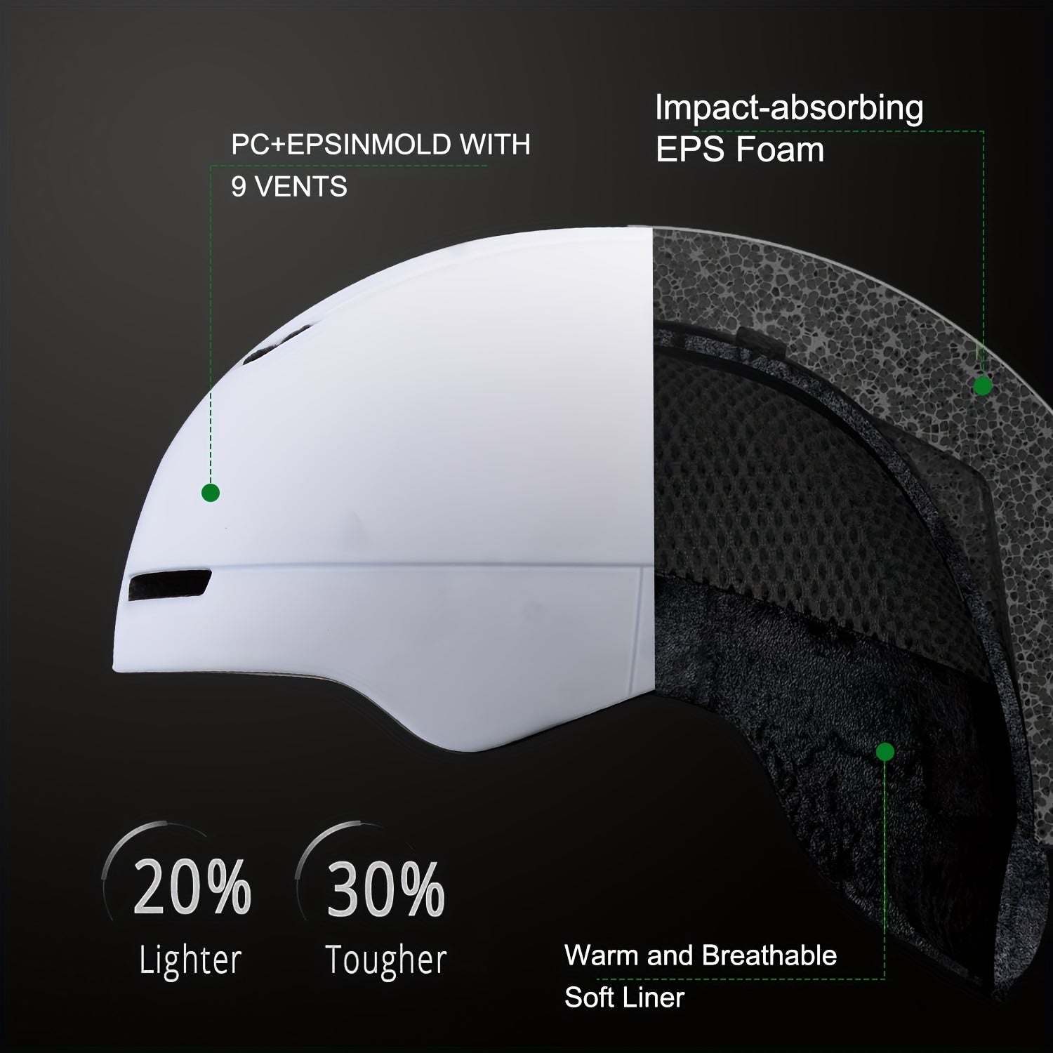 Youth&Adult Ski Helmet PC EPS Inmold Ventilated Ski Helmet