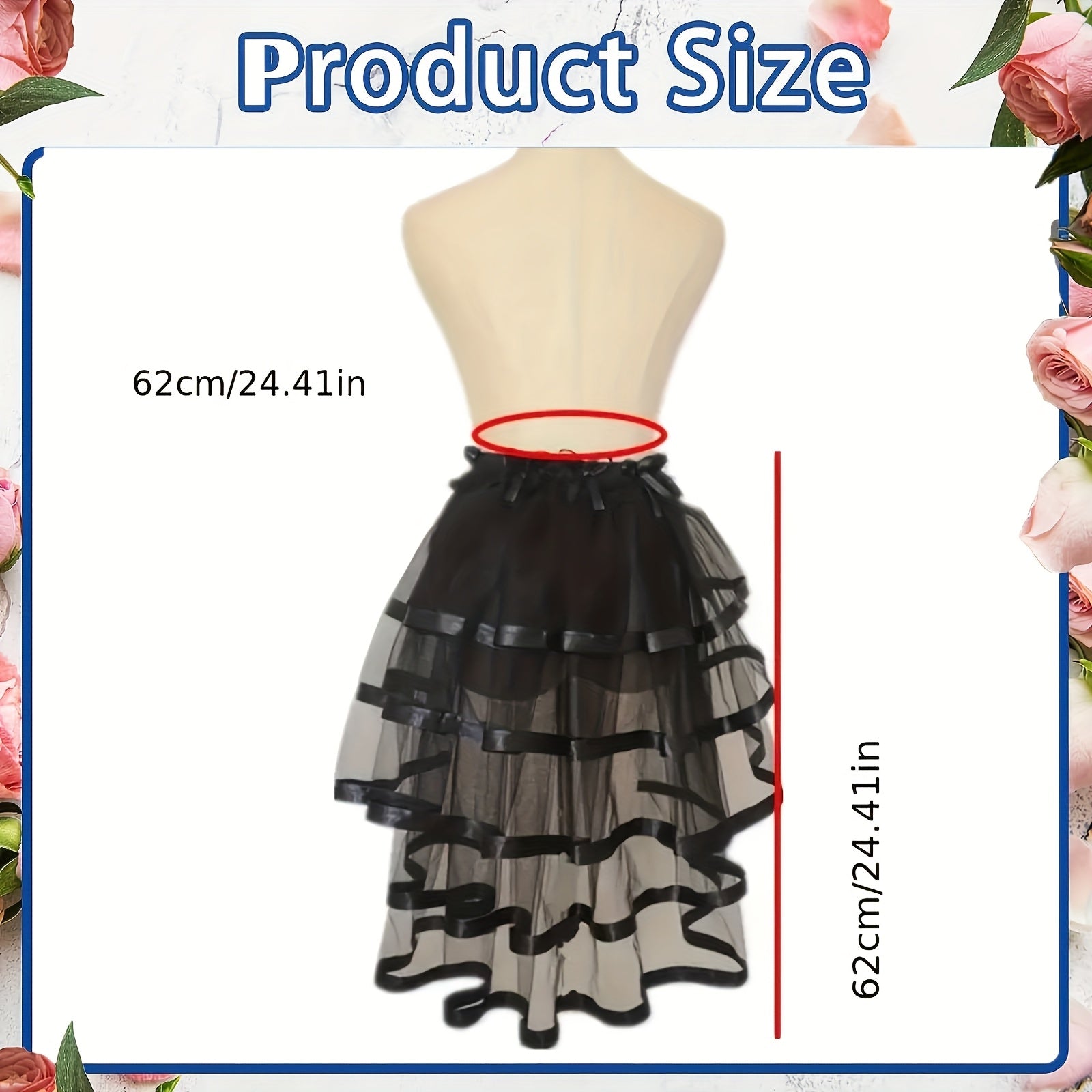 Women's Strappy Elastic Half Skirt Tulle Sheer Mesh Costume Skirt