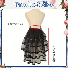 Women's Strappy Elastic Half Skirt Tulle Sheer Mesh Costume Skirt
