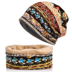 Men's Winter Beanie Hat Scarf Set Fleece Lined Snow Knit Ski Cap