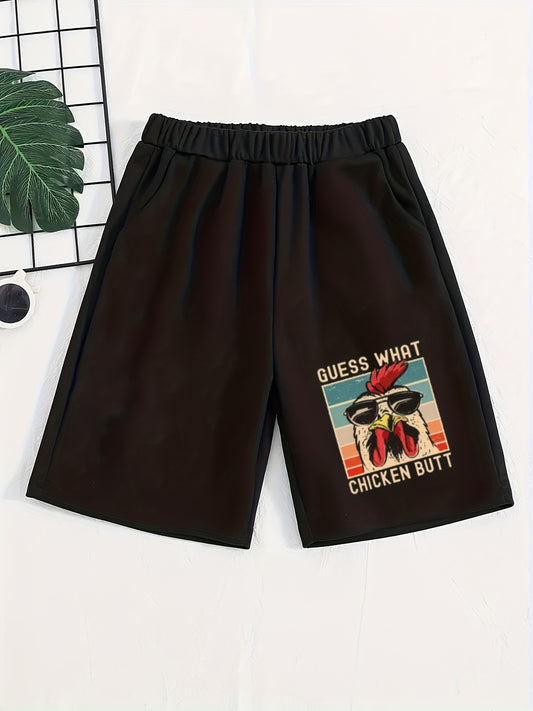 Rooster Motorcycle And Car Print Boys Comfortable Shorts