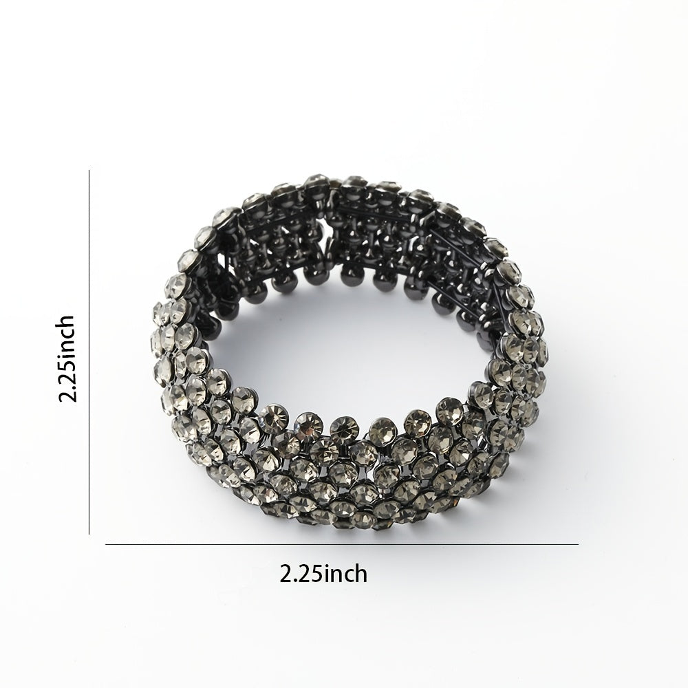 Rhinestone Pearl Hair Tie Elastic Bands Ponytail Holder Headband