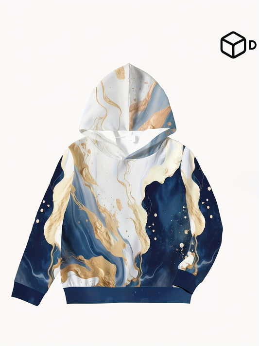 Kids Hoodie Unisex Pullover Hooded Long Sleeve Top Outdoor Clothes
