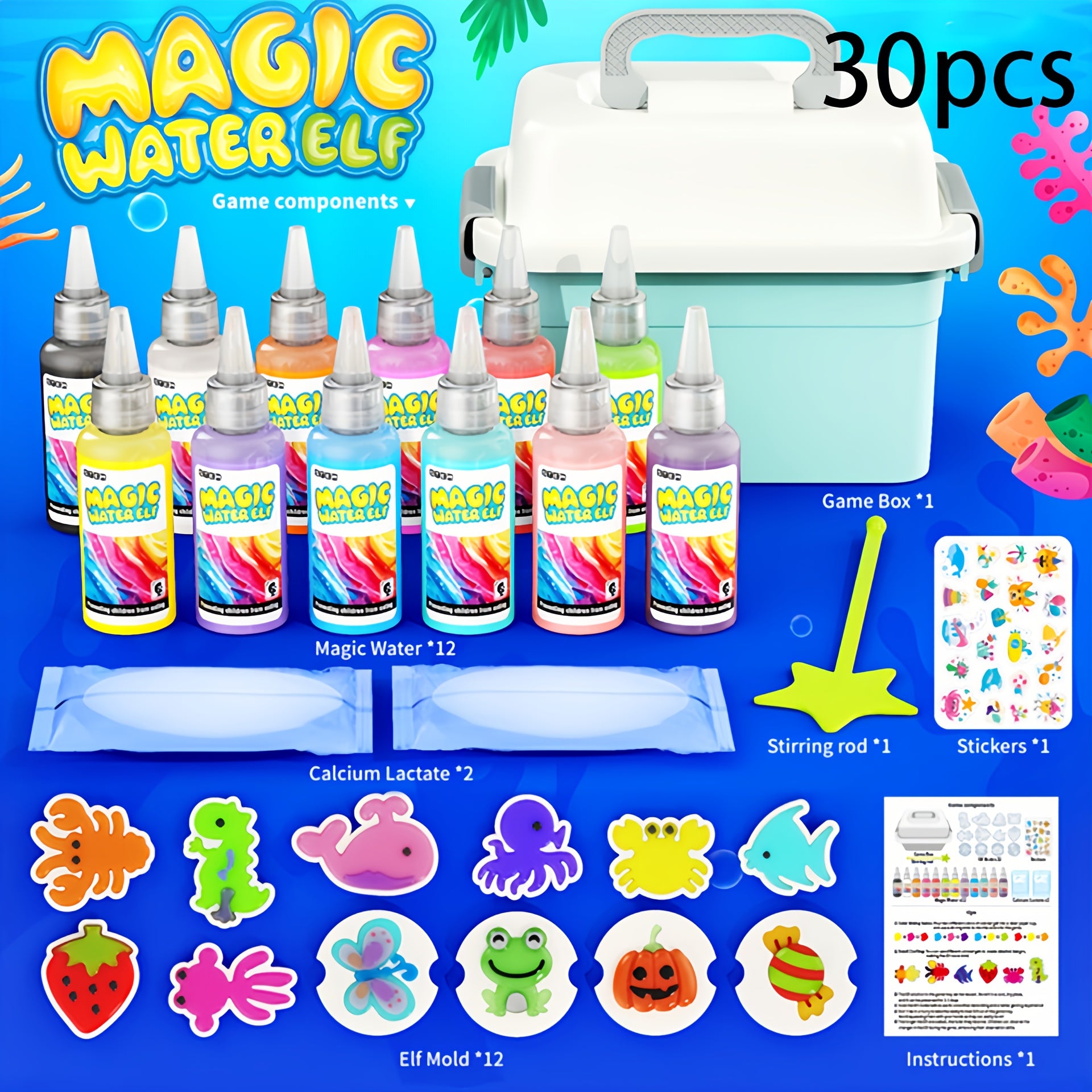 30pcs Water Fairy DIY Toy Set with Magic Gels & Molds