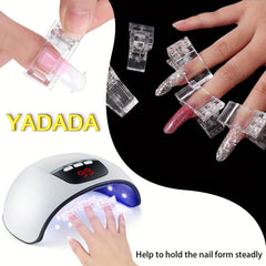 10 Nail Clips For Polygel Fingernail Extension Forms Tips With Acrylic Clippers