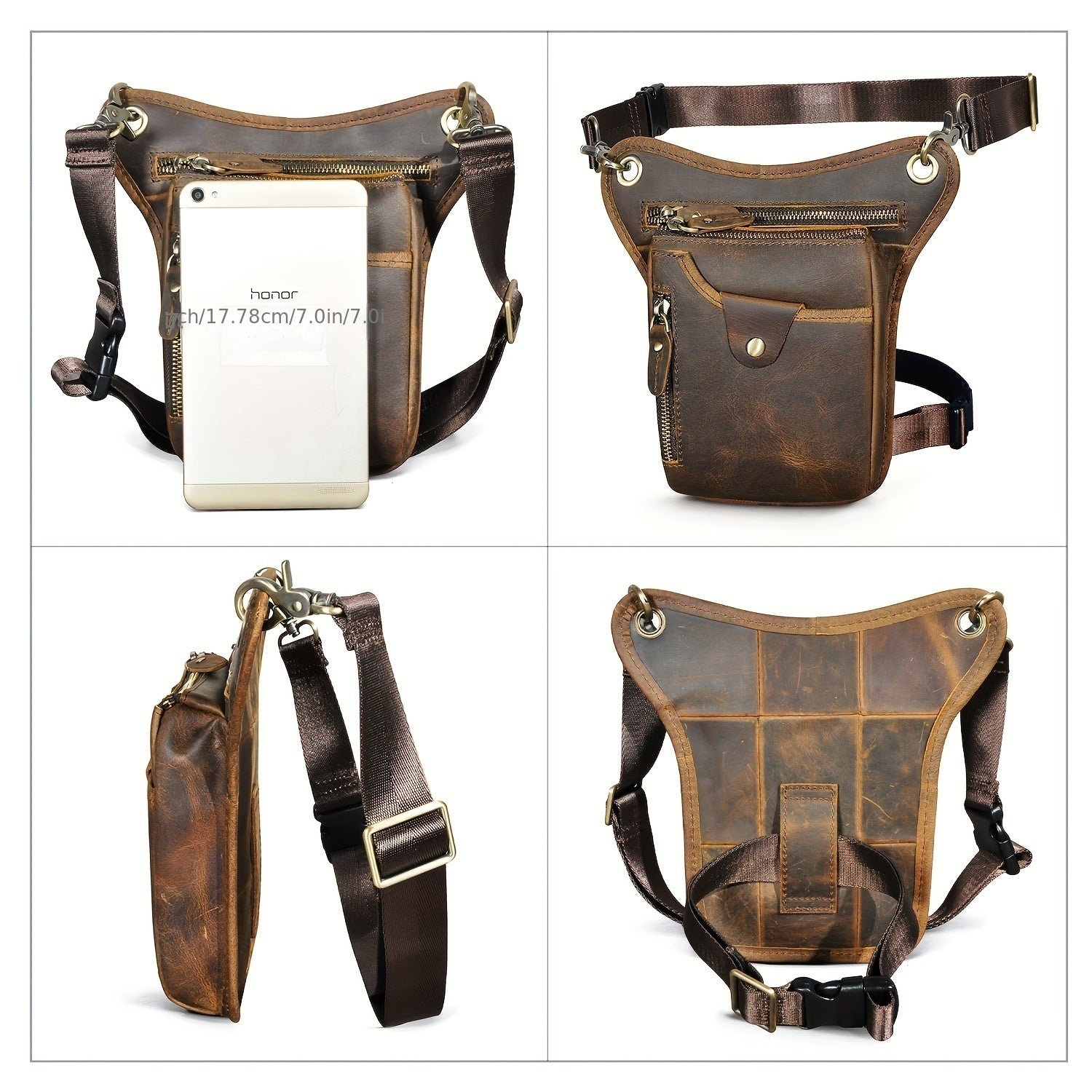 Top Layer Cowhide Waist Bag Classic & Stylish Fanny Pack for Travelers