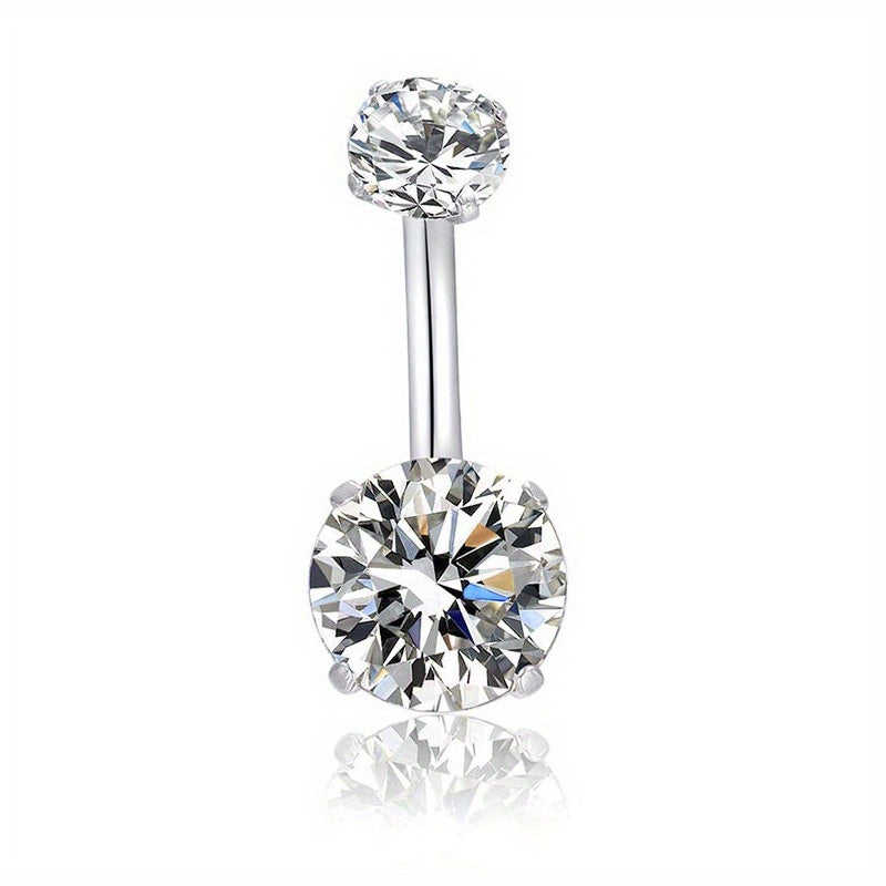 14G CZ Navel Barbell Stud Body Piercing