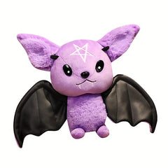 Gothic Rock Plush Bat & Purple Halloween Toy