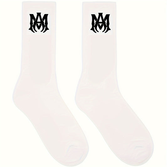 2 Pairs Cotton Crew Socks for Men Women