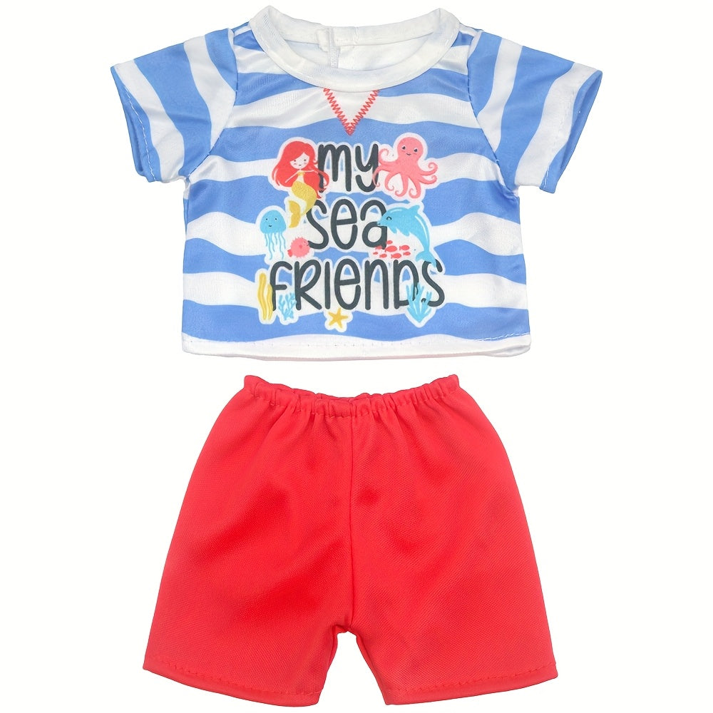 Reborn Doll Clothing Set, Swimsuit and Ocean Themed Outfits