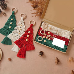 3pcs Christmas Tree DIY Woven Kit Christmas Hand Woven Material Package Set