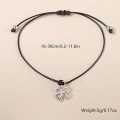 Four Leaf Clover Pendant Bracelet with Blessing Card