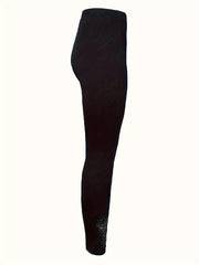  High Rise Rhinestone Letter Skinny Pants