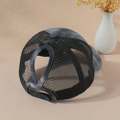 Ponytail Tie Dye Trucker Hat Unisex Baseball Cap Mesh