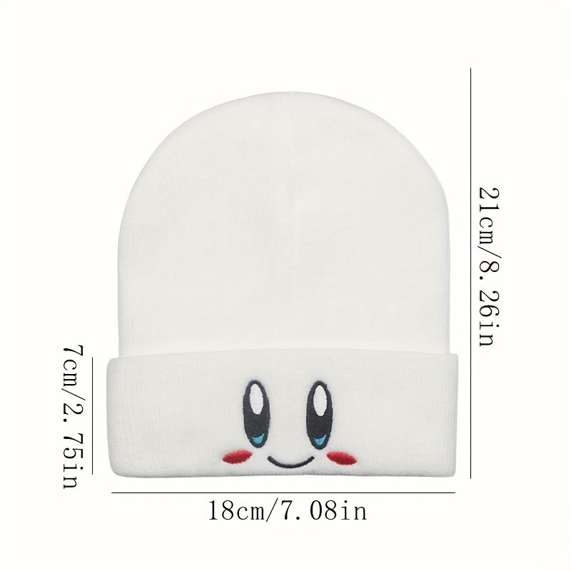Smiling Face Eyes Embroidery Woolen Hat for Men