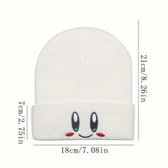 Smiling Face Eyes Embroidery Woolen Hat for Men