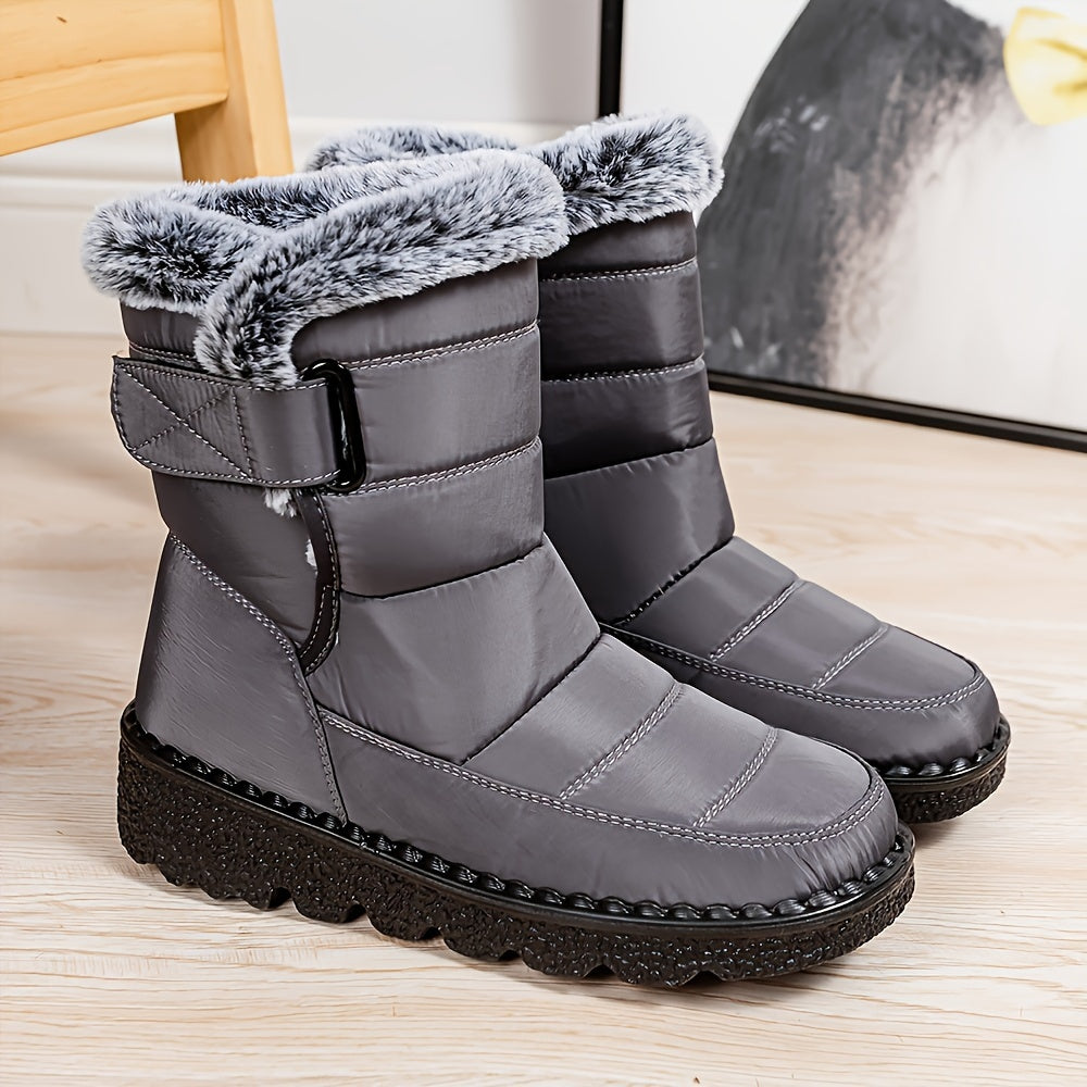 Waterproof Fur Fleece Lined High Top Snow Boots Thermal Winter Keep Warm Boots