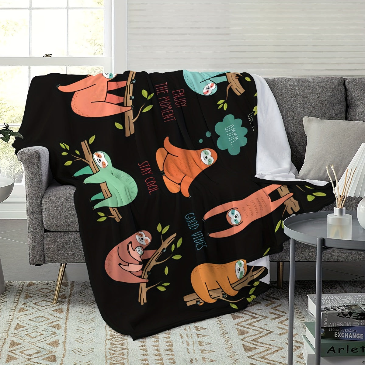 Sloth Printed Blanket Soft And Comfortable Throw Blanket
