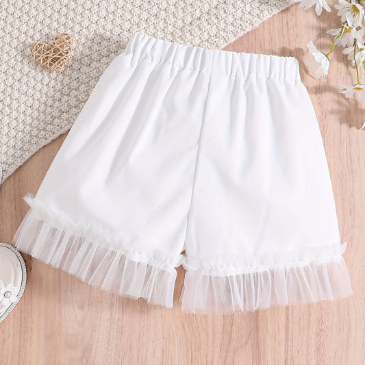 Girls Lace Fringes Elastic Waist Summer Shorts Dance Skirt Undershorts