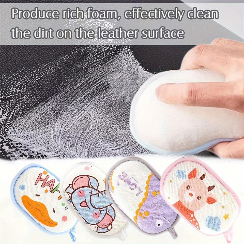 Car Wash Pad Soft Microfiber Scrubbing Sponge Car Interior Cleaning Tool