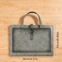 Business Document Bag Large Capacity Briefcase PU Leather Portable Storage