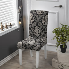Printed Stretch Chair Cover Set for Dining Room, Removable and Washable