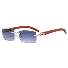 Punk Rimless Rectangle Sunglasses Vintage Small Frame Sun Glasses
