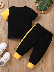 2pcs Baby Boys Casual LIL KING T shirt & Pants Set