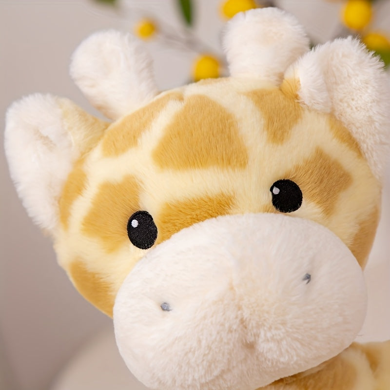 Large Giraffe Plush Toy - Brown & Spotted Cartoon Animal Stuffed Animal