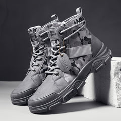 Men's High Camouflage Canvas Boots