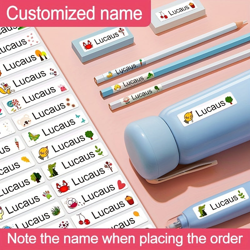 Customize Name Tag Sticker Waterproof Labels Animal Design