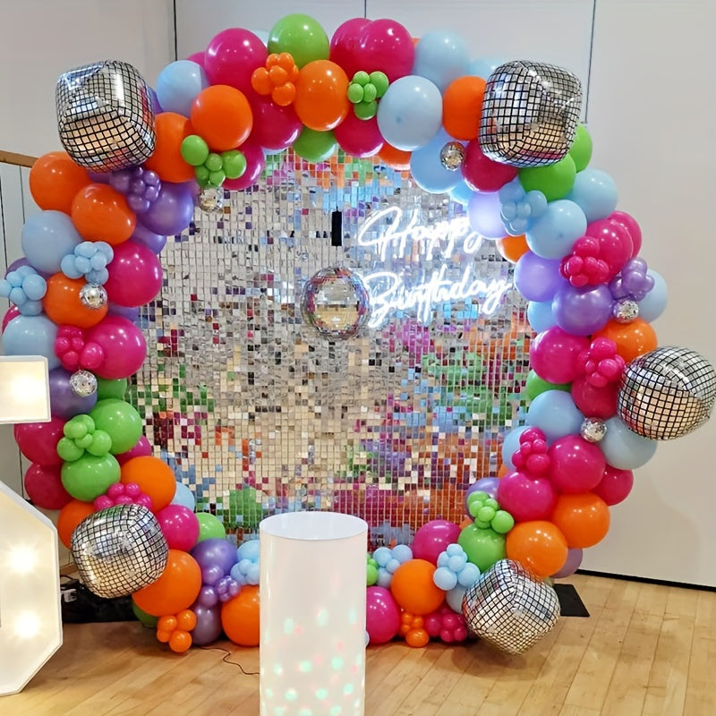 110pcs Disco Party Balloon Arch Flower Ring Set - Hip Hop Theme