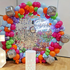 110pcs Disco Party Balloon Arch Flower Ring Set - Hip Hop Theme