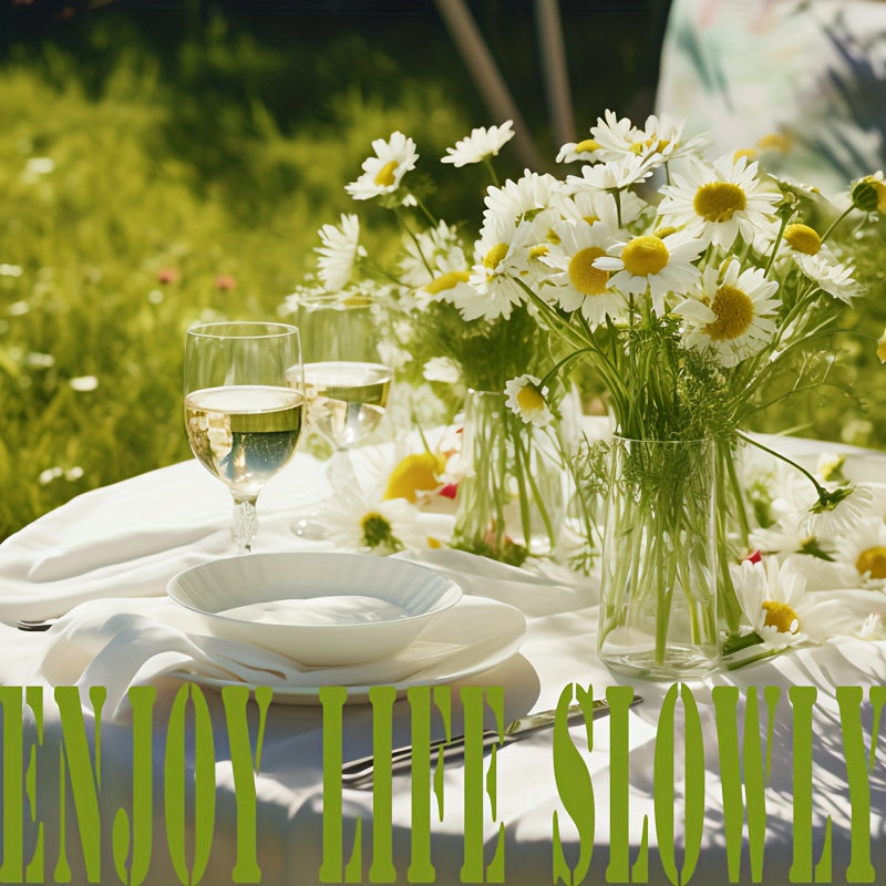 Waterproof Round Tablecloth for Picnic or Party, Rectangle Style Table Cover