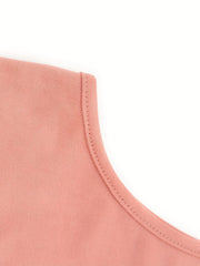 Solid Tank Top Sleeveless Summer Top Casual Crew Neck