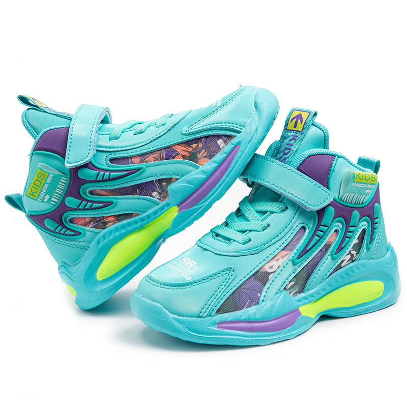 Boy's Block Basketball Shoes Comfy Non Slip Sneakers