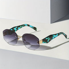 Men's Rimless Sunglasses UV Protection for Outdoor Beach Travel