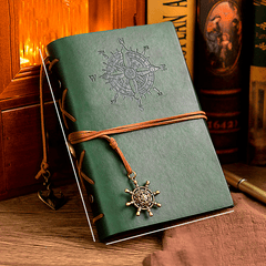 Vintage A6 Notebook with 160 Replaceable Pages and Metal Accessories