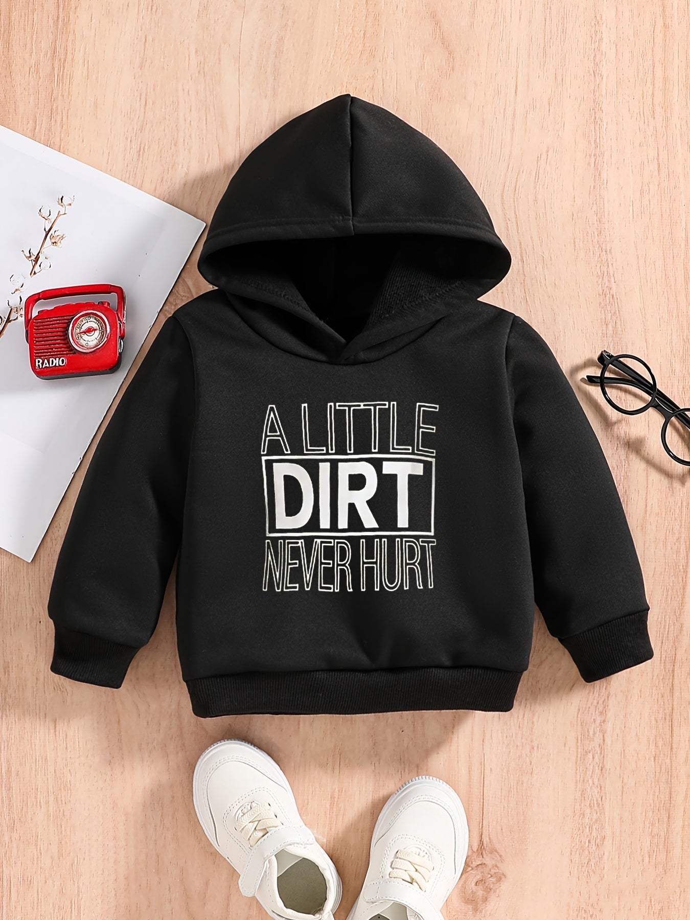 Colorful Sunflower & Letter Print Boys Hoodie For Spring Fall Kids