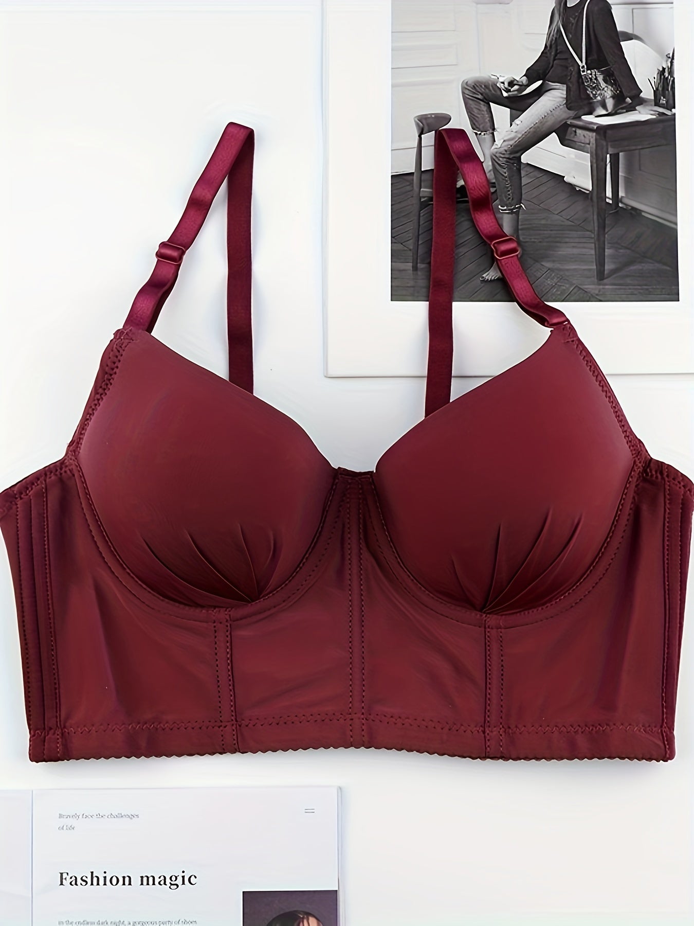Sexy Solid Push Up Bra Comfy & Breathable Anti-sagging Everyday Bra