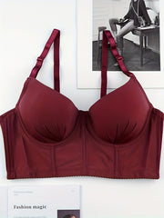 Sexy Solid Push Up Bra Comfy & Breathable Anti-sagging Everyday Bra