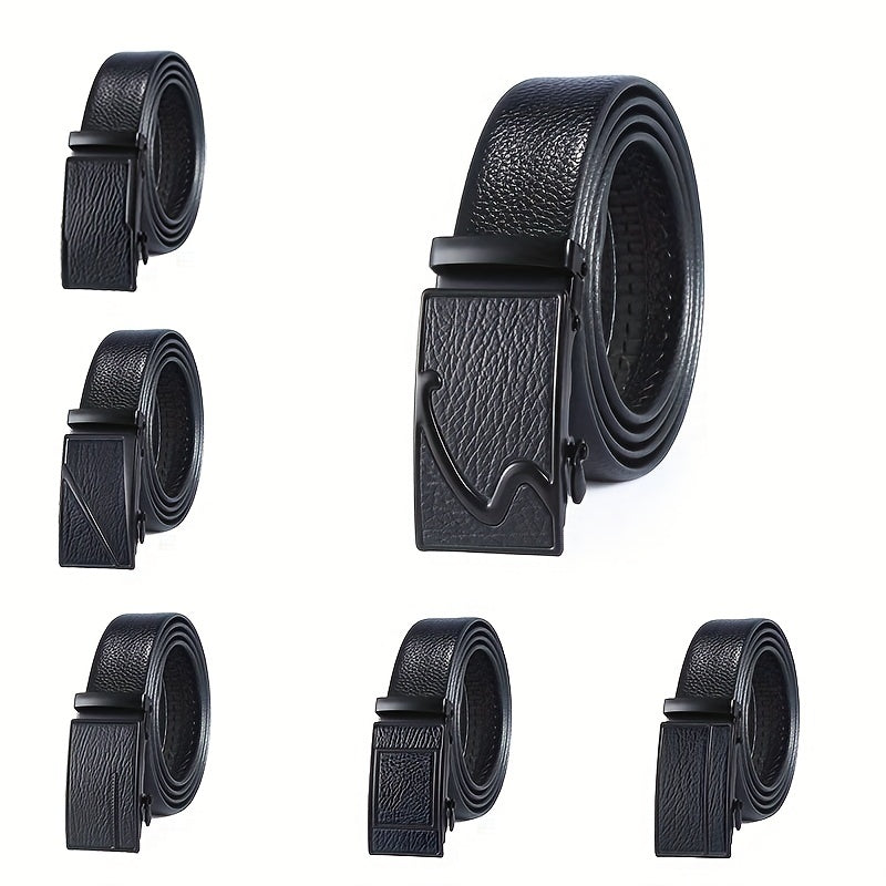 Men's PU Faux Leather Belt with Automatic Buckle