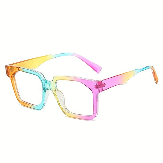 Large Square Frame Sunglasses Colorful Tidal Flat Mirror PC Eyewear